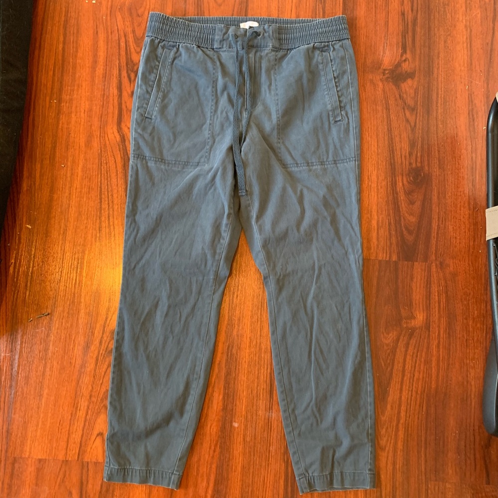 Faded Blue Cropped Drawstring Pants Lou & Grey